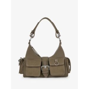 The Kooples Paris AMELIA shoulder bag in khaki canvas. NWT